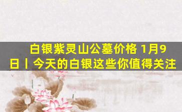 白银紫灵山公墓价格 1月9日丨今天的白银这些你值得关注
